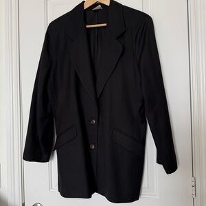 Vintage Koret Black Blazer Union Made 100% Pure Virgin Wool tagged vintage sz 14